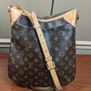 Auth Louis Vuitton Odeon Mm Monogram Canvas and Calf Leather Cross Body …